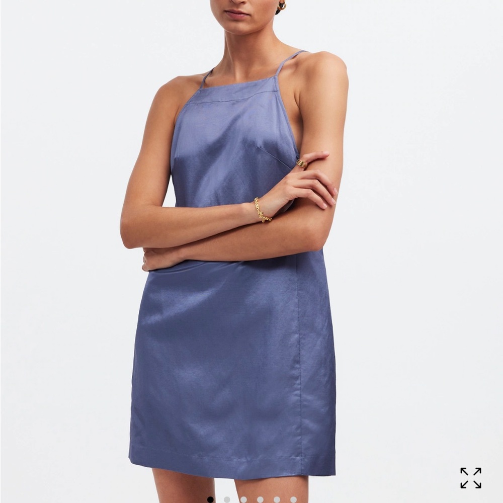 Madewell Linen Indigo Dress size 6